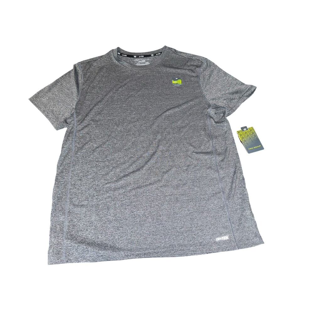 Tek Gear DryTek Shirt Mens Large Gray‎ Heather Performance Athletic Workout NWT